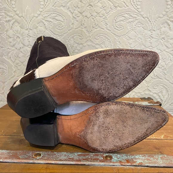 Vintage Suede and Cowhair Cowboy Boots - Picture 8 of 9